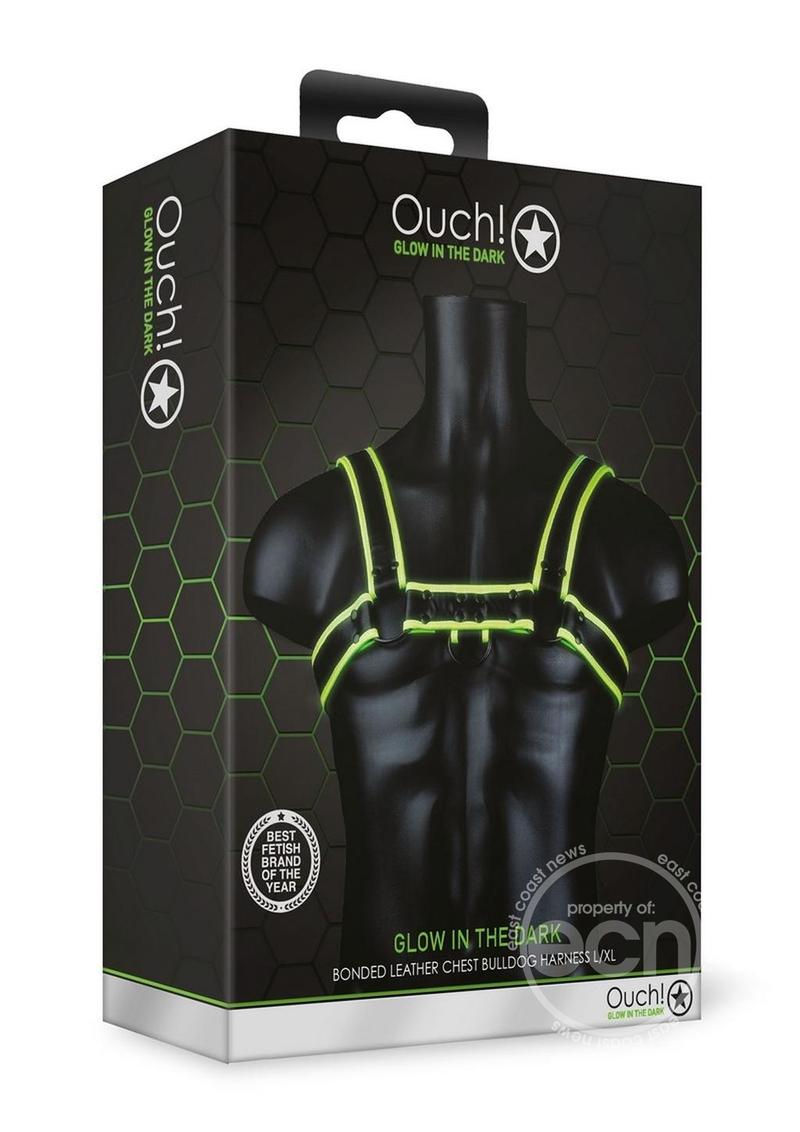 Ouch! Chest Bulldog Harness Glow in the Dark