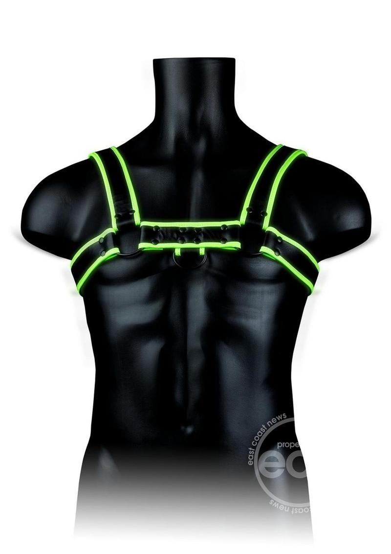 Ouch! Chest Bulldog Harness Glow in the Dark