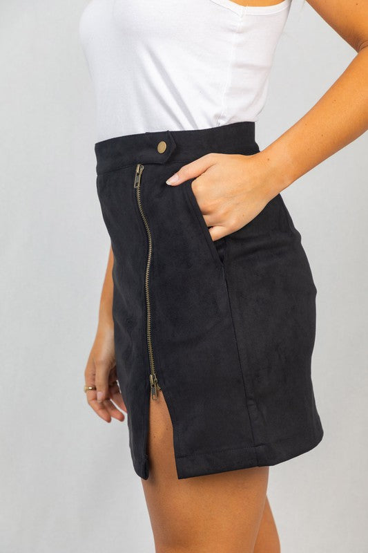 Zipper Mini Skirt