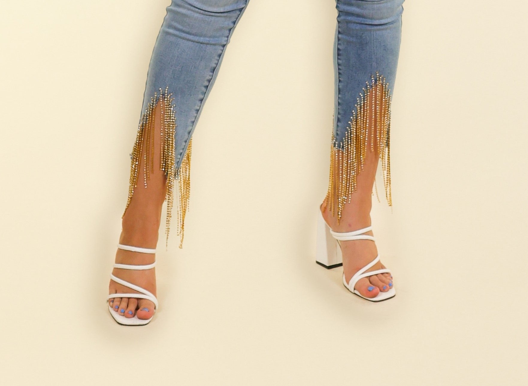 Jewel Me Fringe Denim